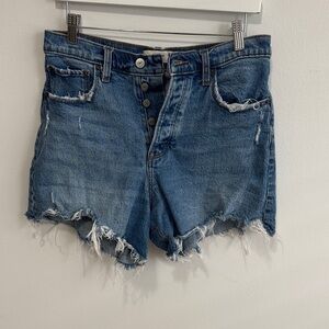 Abercrombie & Fitch Blue Distressed Jean Shorts